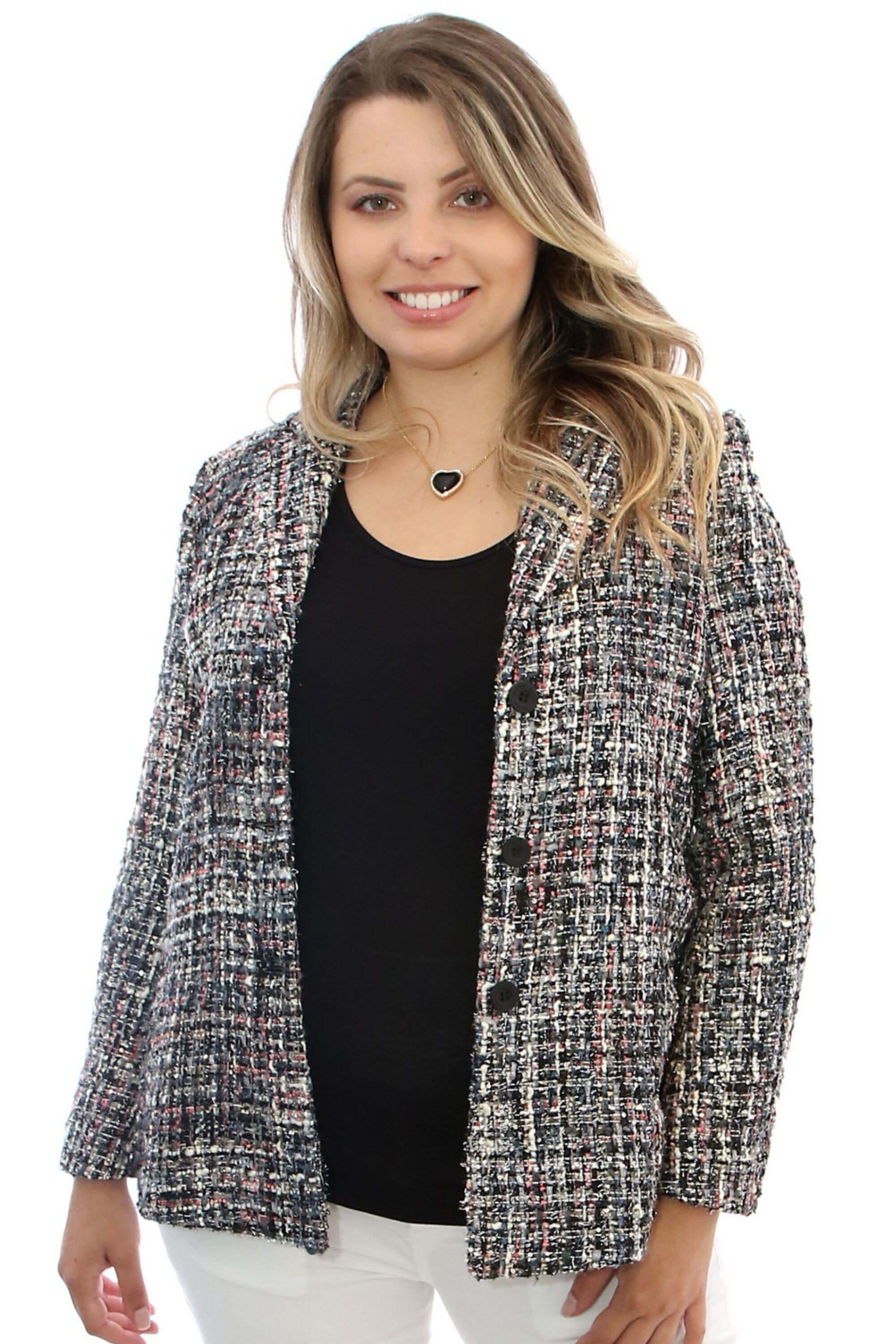 Casaco Tweed Preto | Zazou