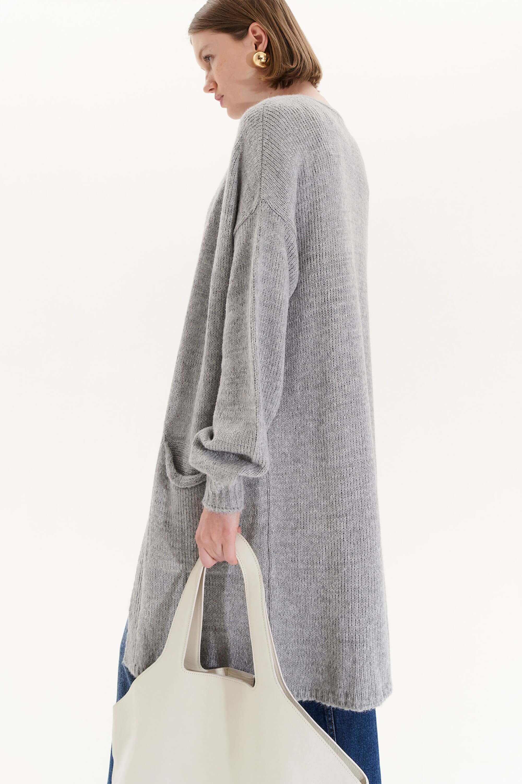 Maxi Cardigan Stella Cinza | Zazou